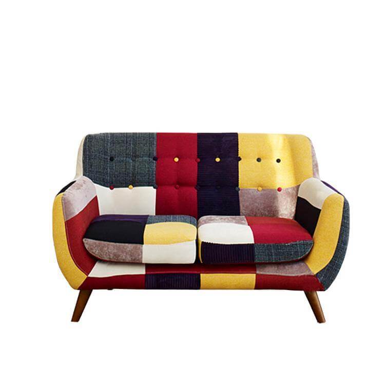 Contemporary Colorful Cute Modern Double Sofa Couch