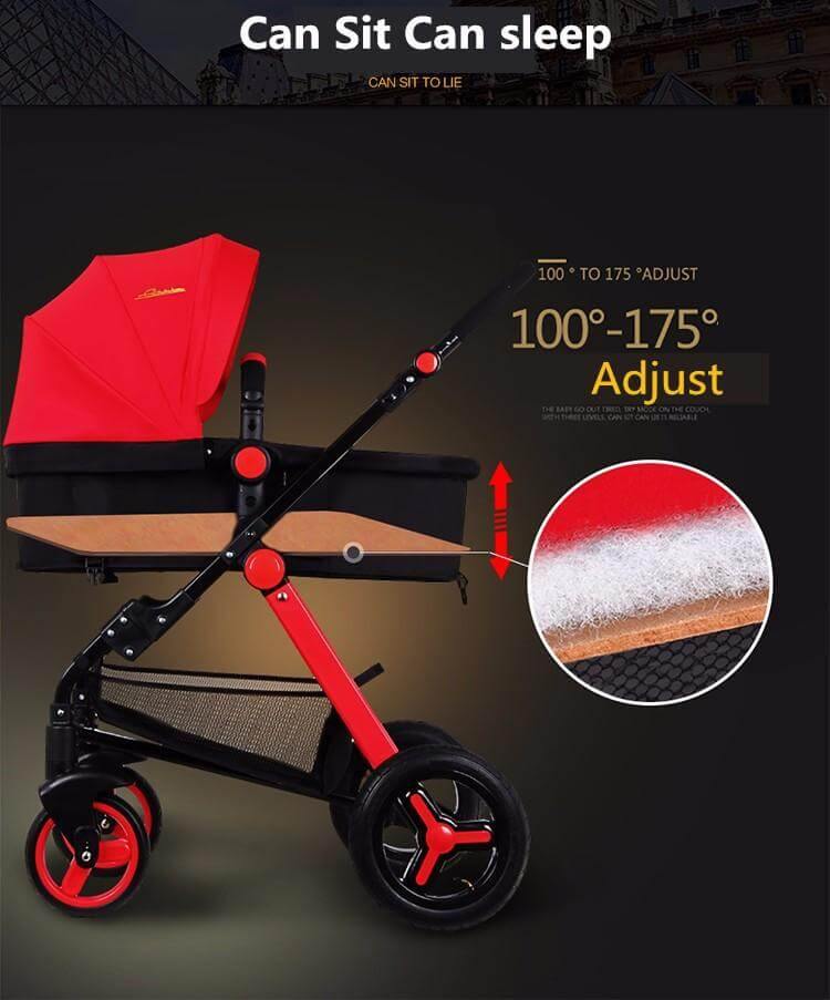 European 3 in 1 Baby Strollers with baby basket and carriage