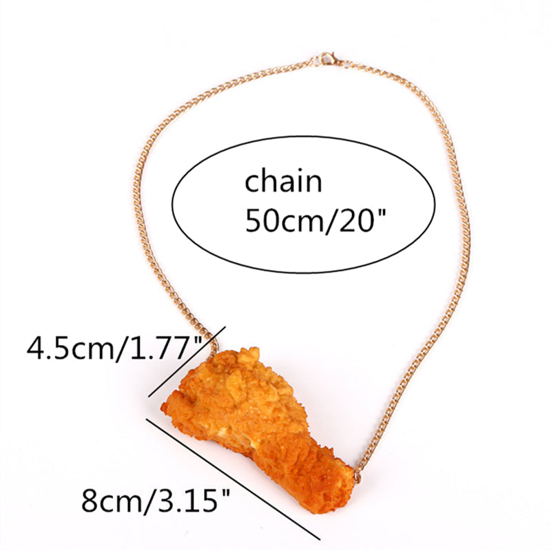 Fried Chicken Nugget Funny Resin Necklace