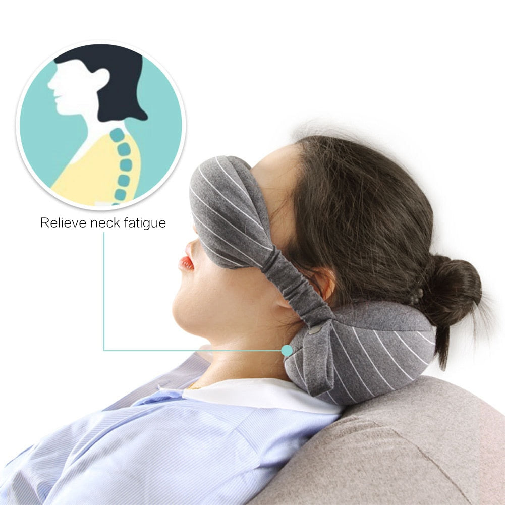 Hooded Foldable Memory Foam Neck Pillow for Travelers