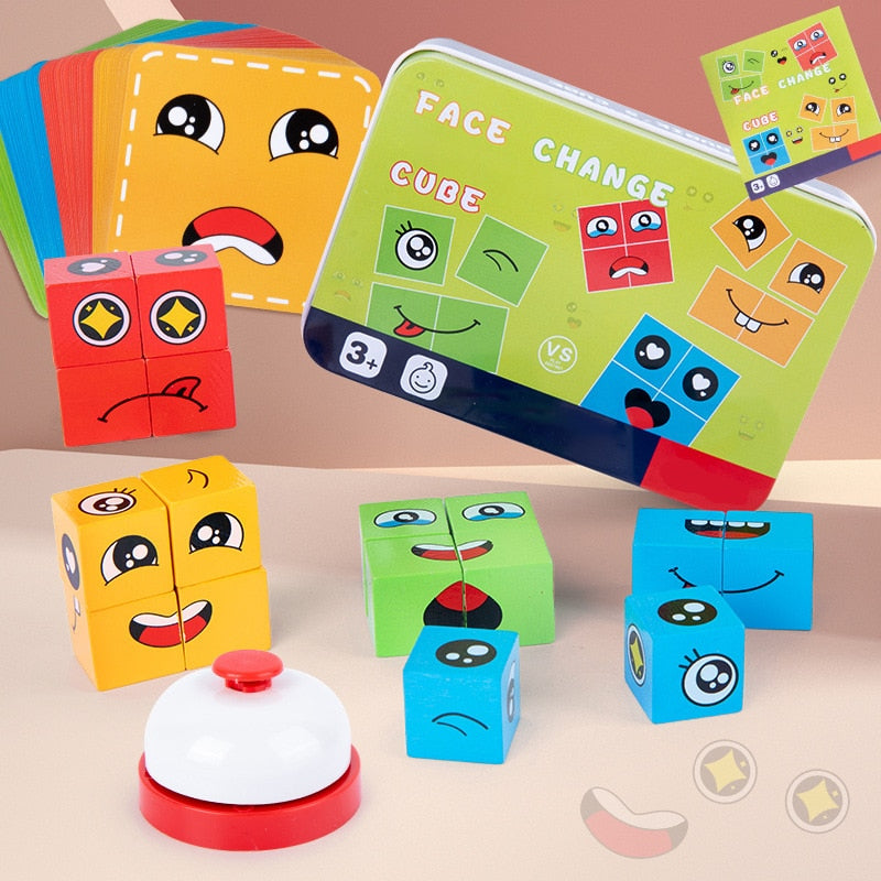 Expressive Face Montessori Cube Game