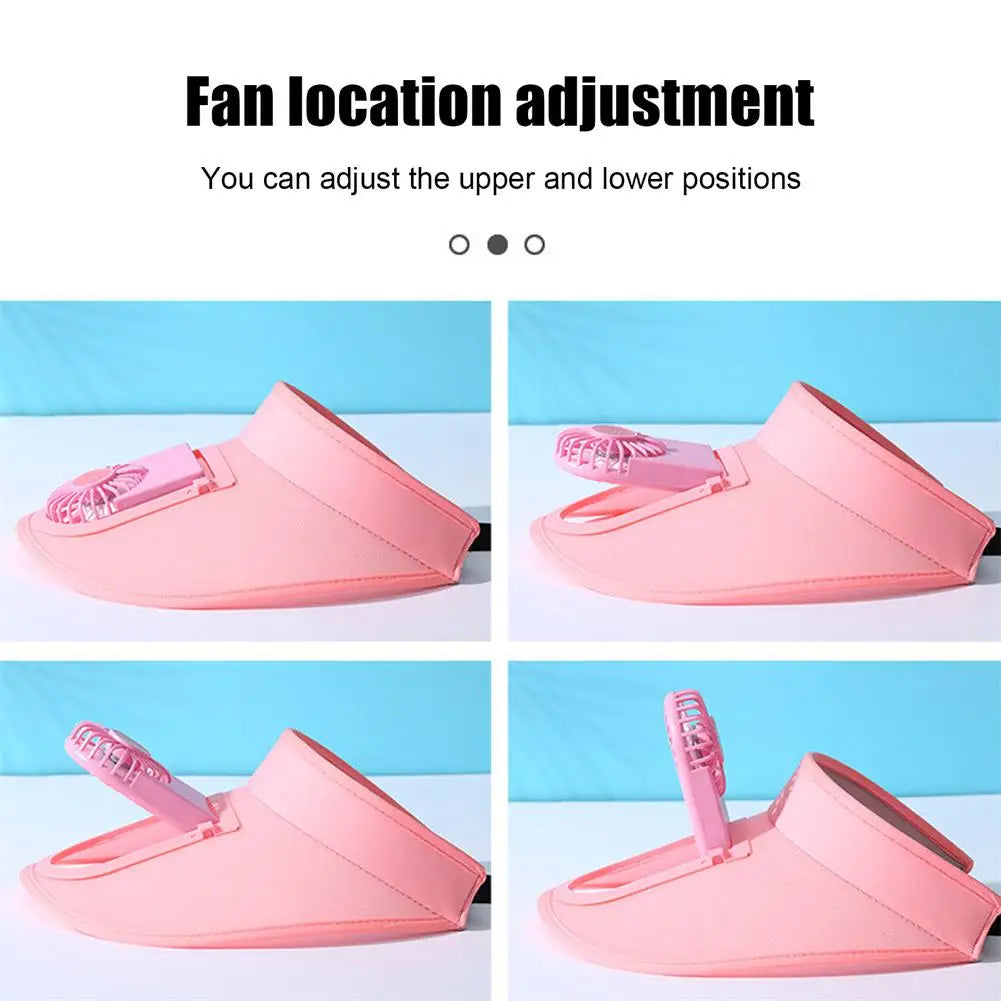 Breathable Summer Sun Visor Cooling Fan Hat