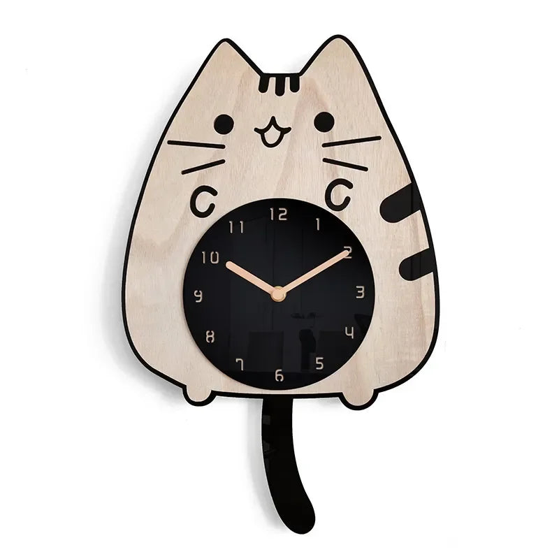 Happy Curious Cat Wall Clock