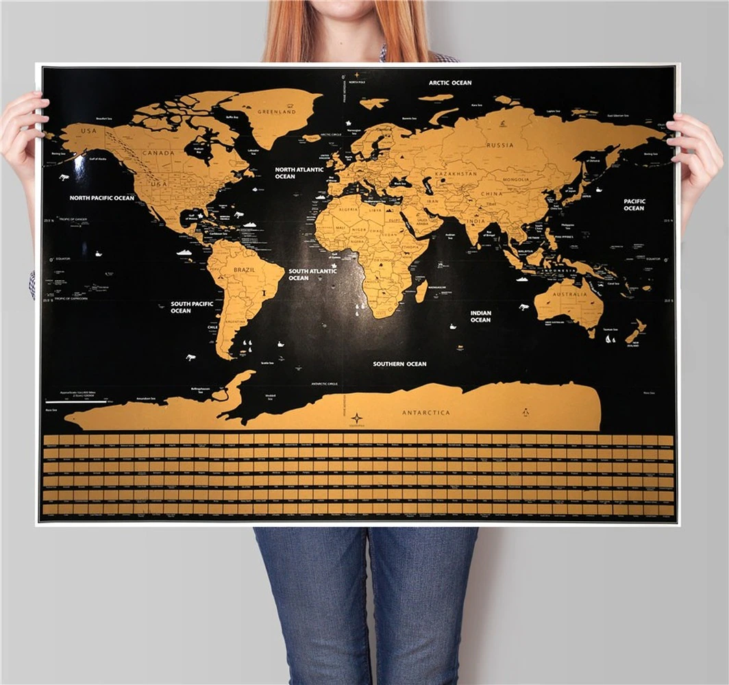 Deluxe Personalized Scratch World Map