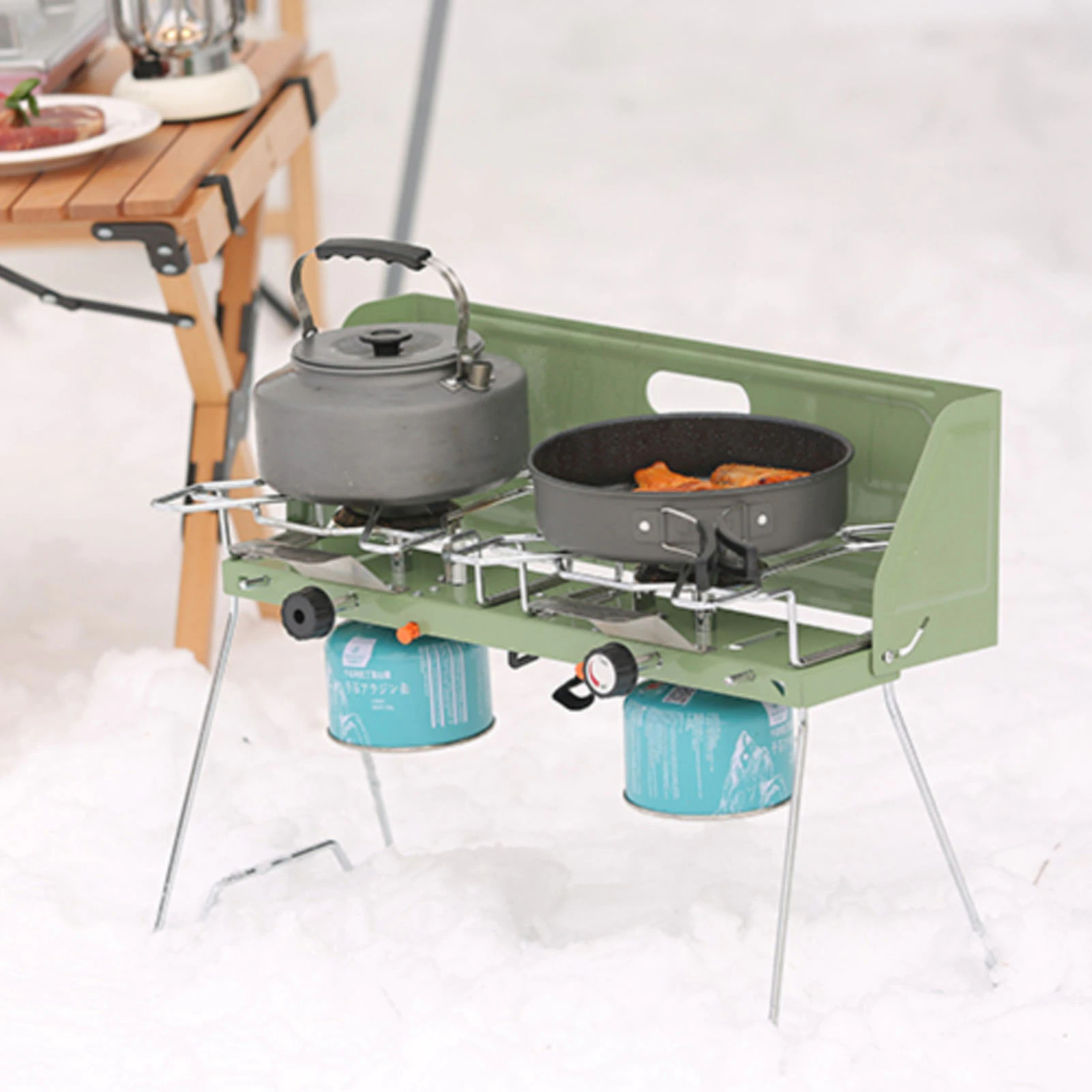 Foldable Portable Camping Double Burner Gas Stove