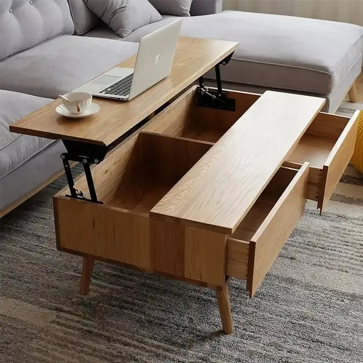 Wooden Nordic Liftable Space Saving Coffee Table