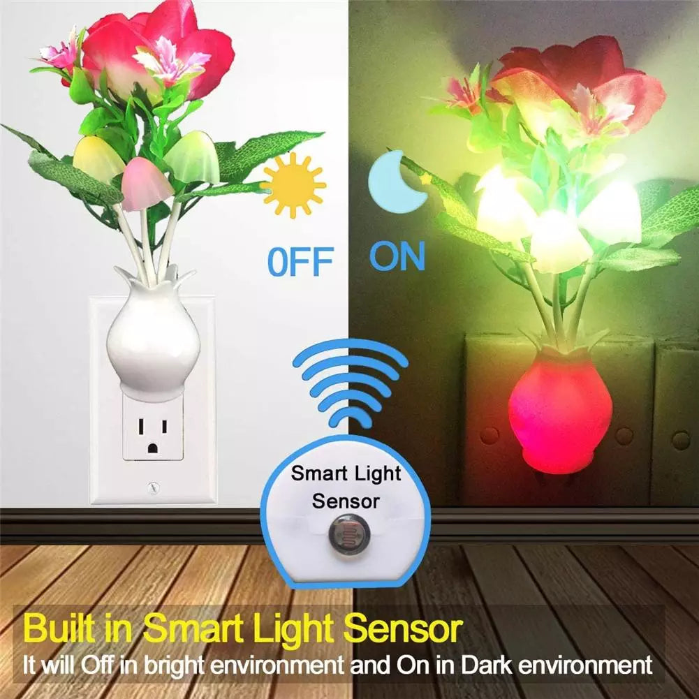 Mini Flower Vase Smart Light Sensor Night Lamp