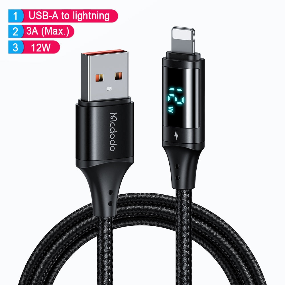 Power Display Universal Fast Charging Phone Cable