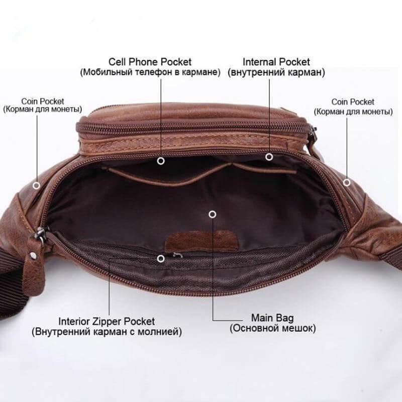 Pure Leather Unisex Fanny Bag