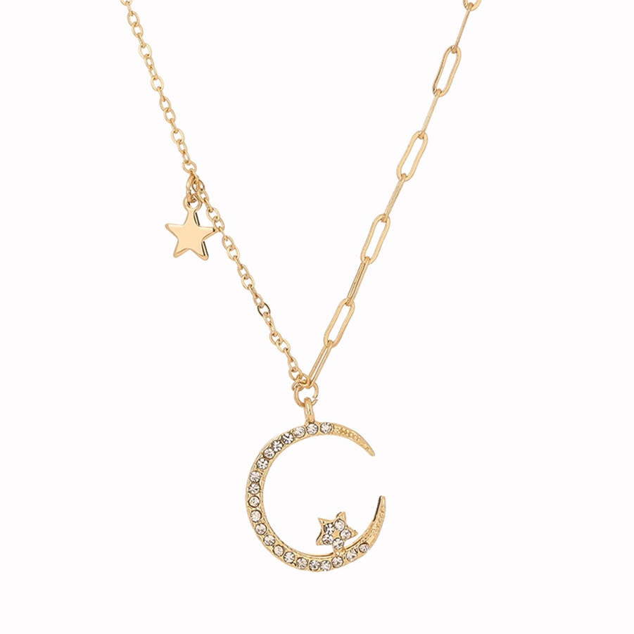 Charming Moon Long Chain Necklace