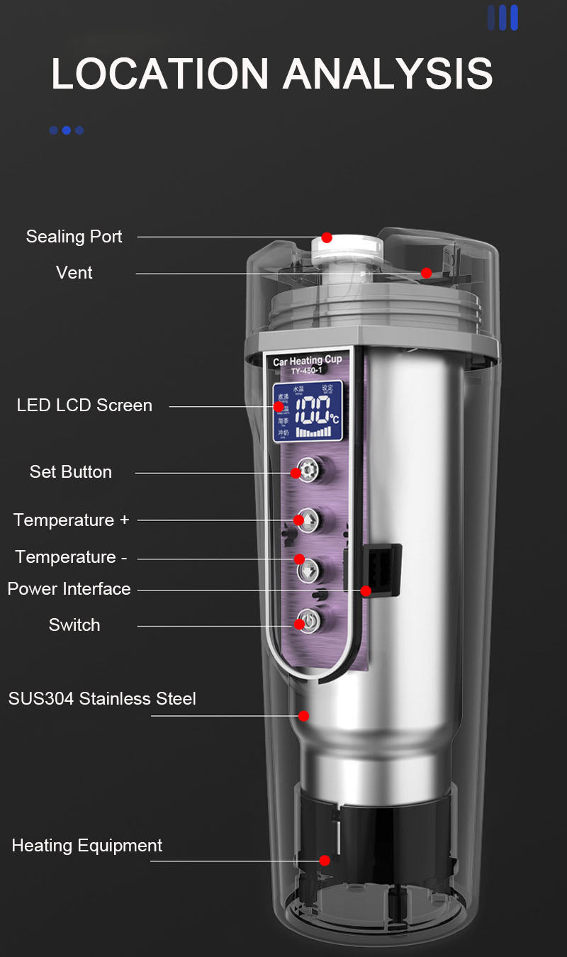 Smart Heating Digital Car Thermos