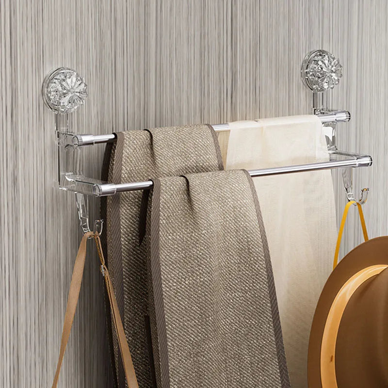 Double Rod Strong Suction Power Towel Rack