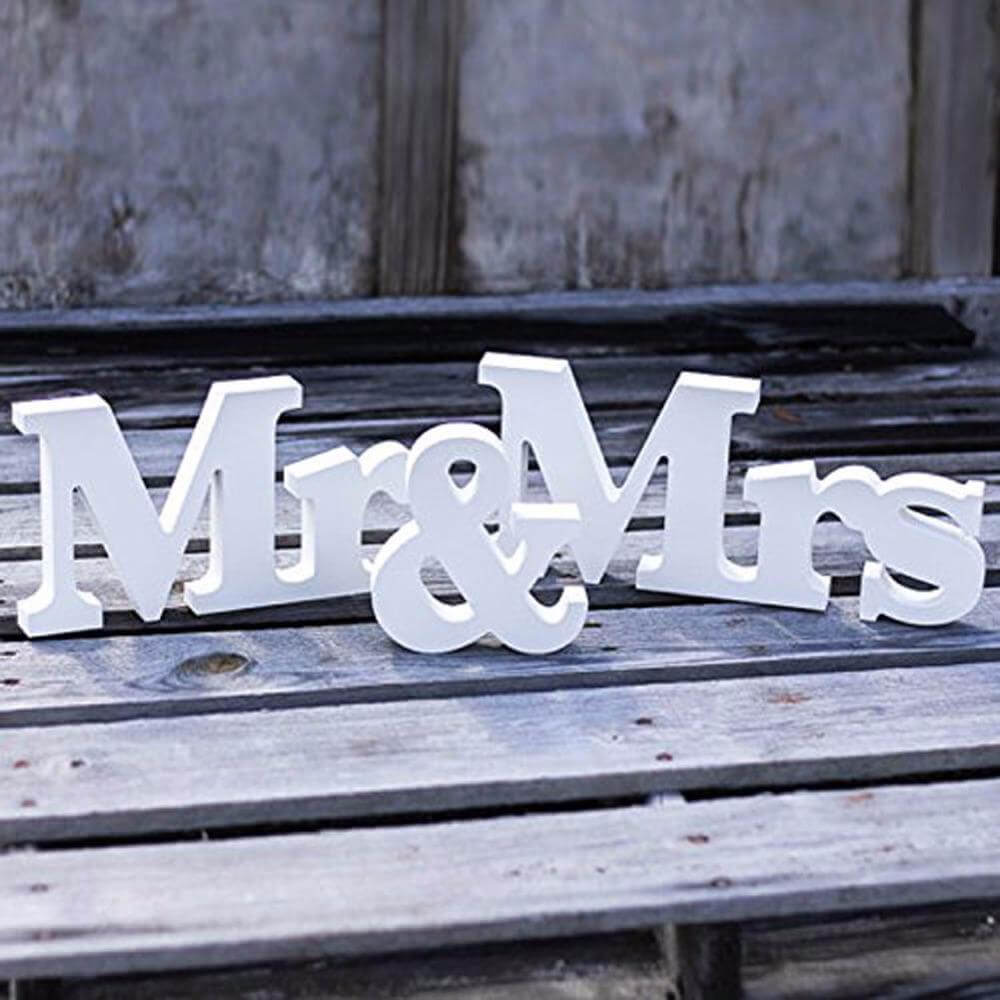 Mr & Mrs Wooden Letters for Wedding Decoration