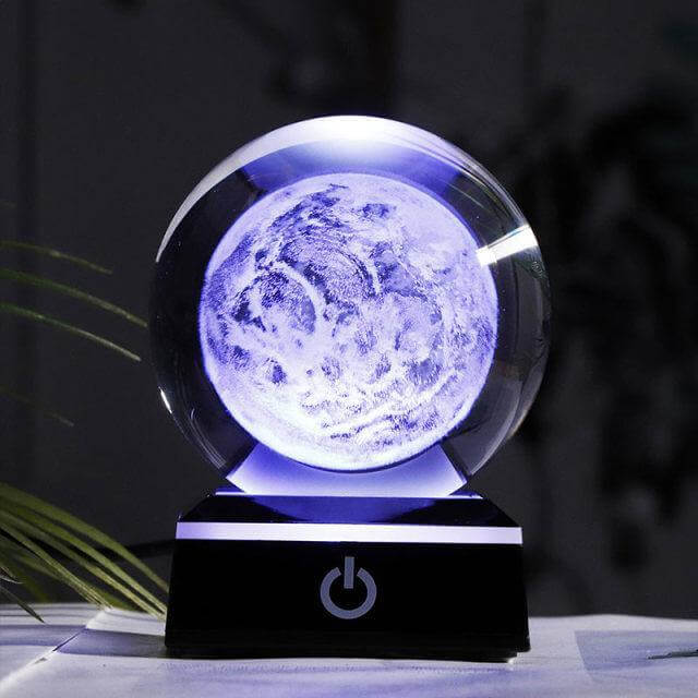 Crystal Globe Solar System Planet Lamp