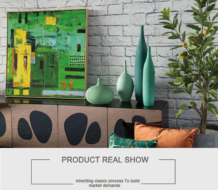 Interior Green Resin Flower Stone Vase for Home Decoration