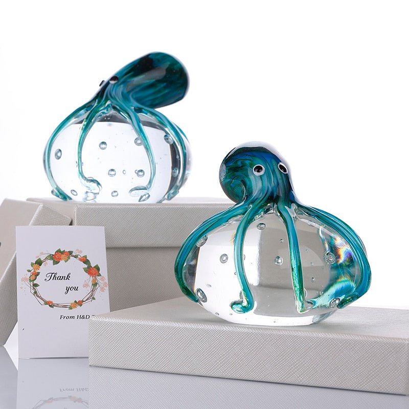 Handmade Colored Octopus Glass Ornament