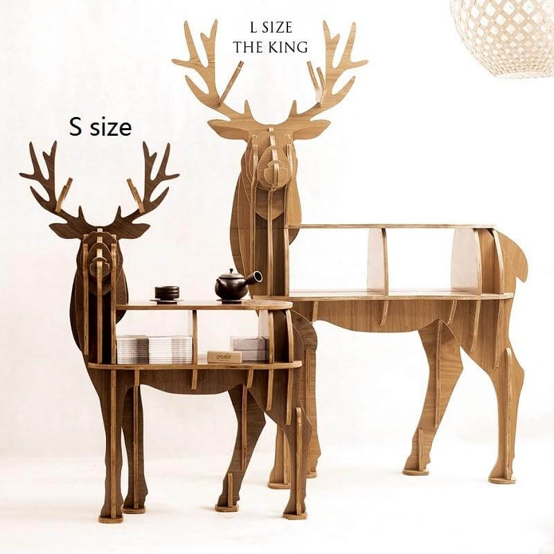 High-end Wooden Reindeer Puzzle Table