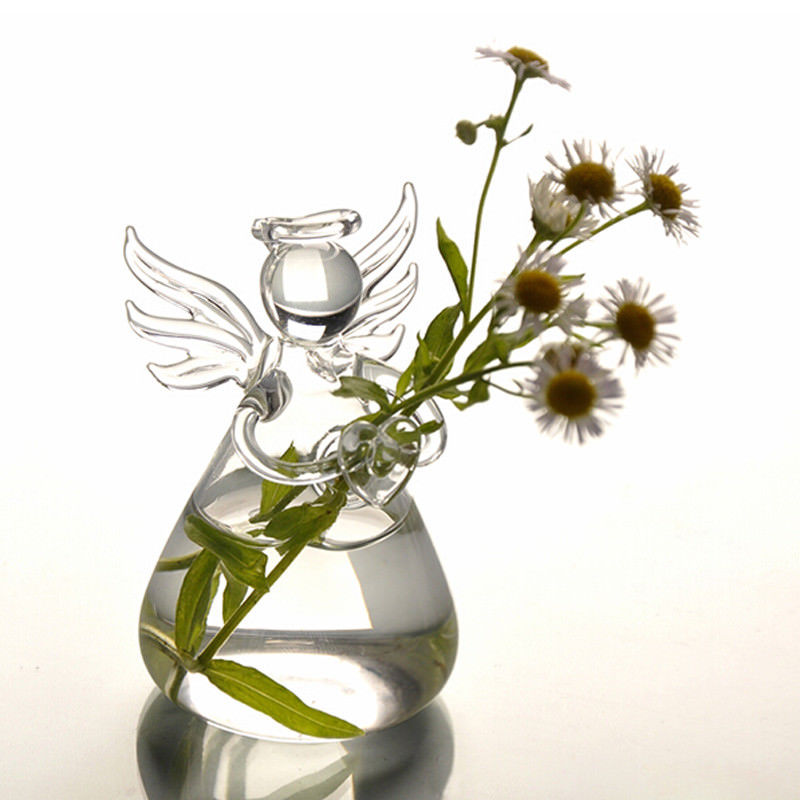 Angel Time Transparent Glass Vase