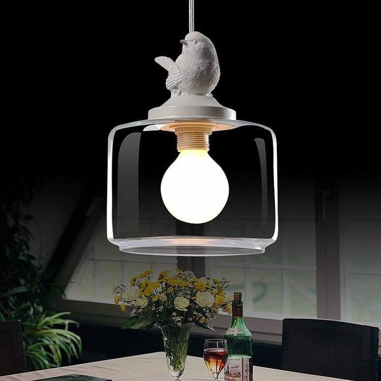 Luxury Modern Glass Shade Creative Bird Chandelier Lamp