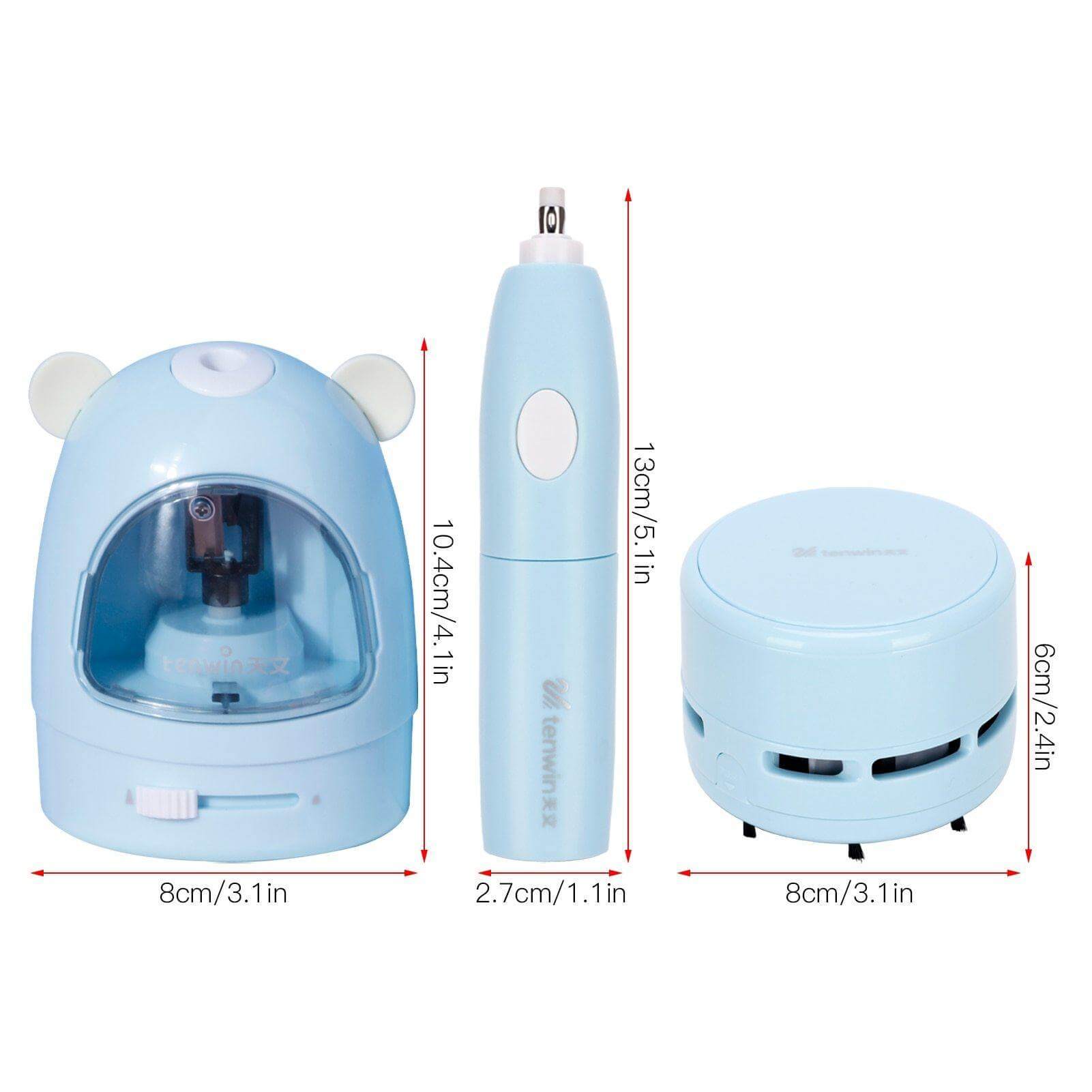 Electric Pencil Sharpener Vacuum Cleaner Stationery Set