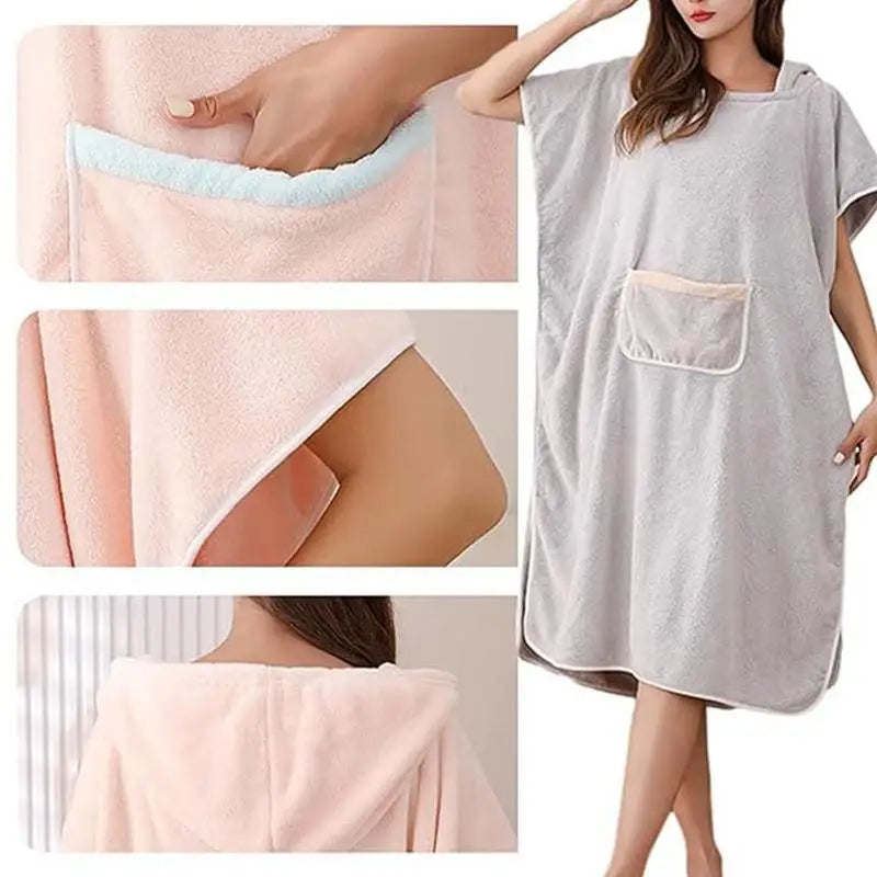 Soft Cozy Women Hooded Robe