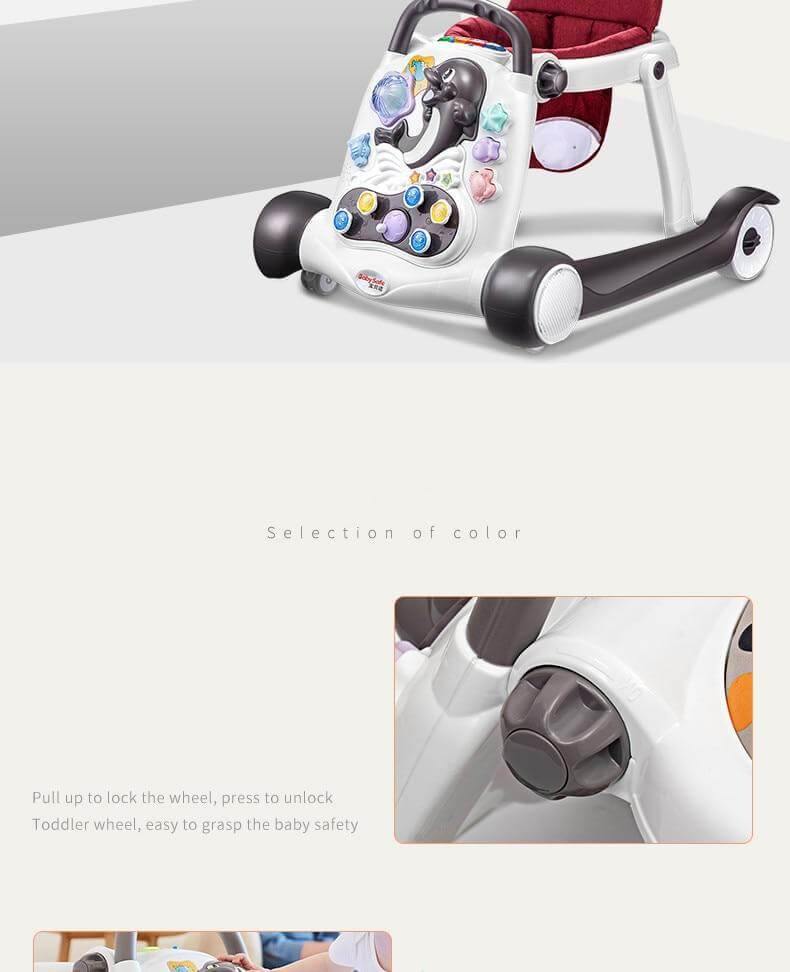 Anti-Rollover Multi-function Baby Walker with Music