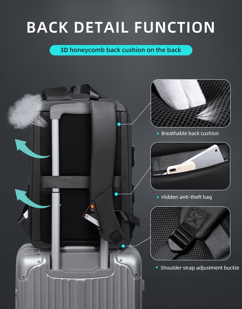 Elegant Anti-Theft USB Travel Backpack