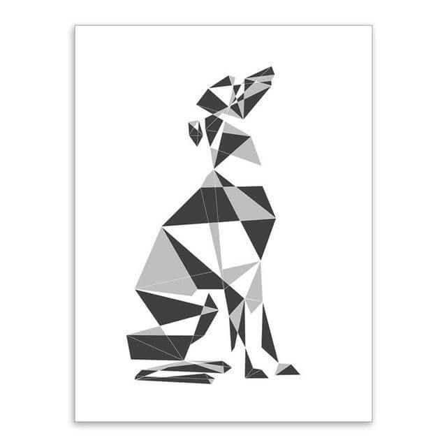 Nordic Style Canvas Cat Abstract Painting Poster Decor