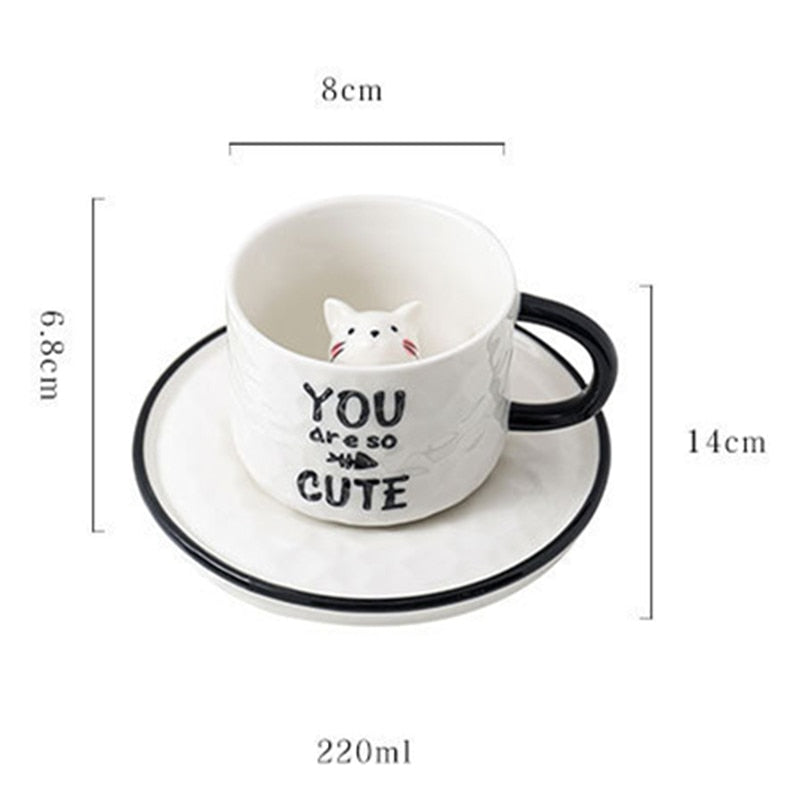 3D Cute Pet Ceramic Mug