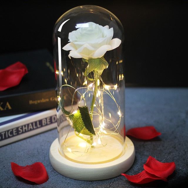 Eternal Artificial Rose Glass Dome