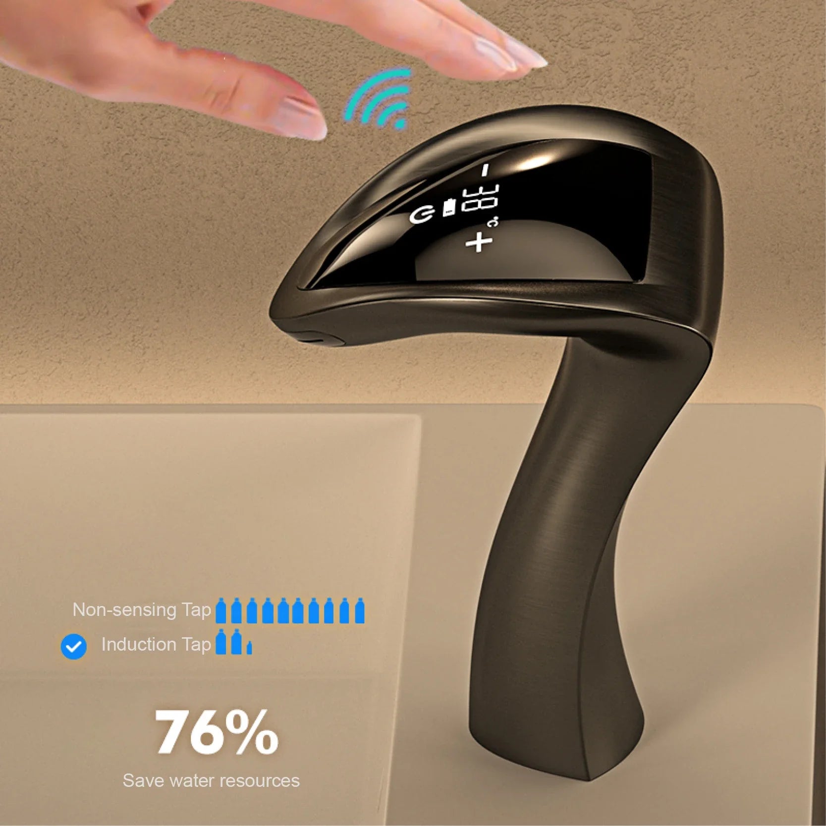 Snake-Shaped LED Bathroom Touch Control Intelligent Bathroom Kitchen Faucet