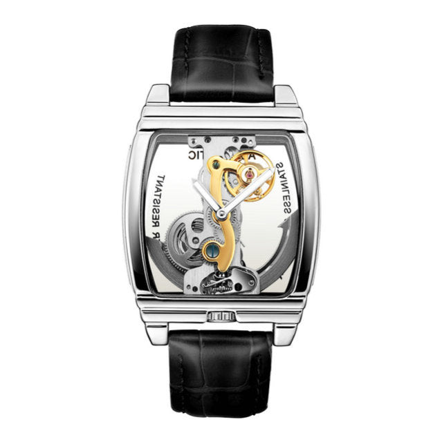 Elegant Self Winding Transparent Mechanical Men Watches