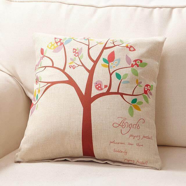 Decorative Tree Printed Home Cute Pillow Cases