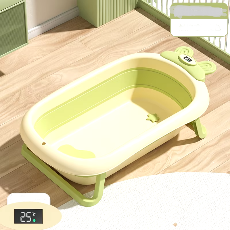 Foldable Temperature Sensor Display Baby Bathtub