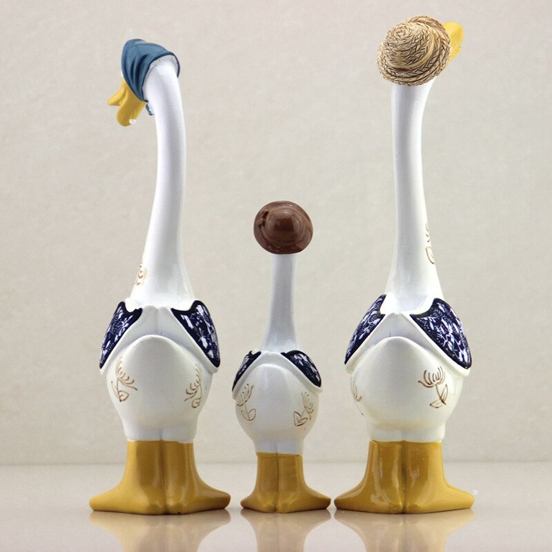 3Pcs Resin American Style Duck Table Decor