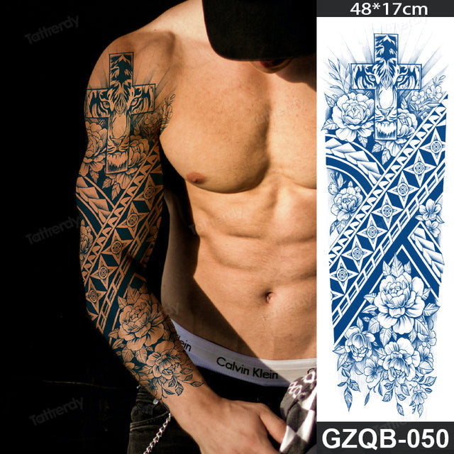 Ethnic Long Sleeve Semi-Permanent Temporary Tattoo