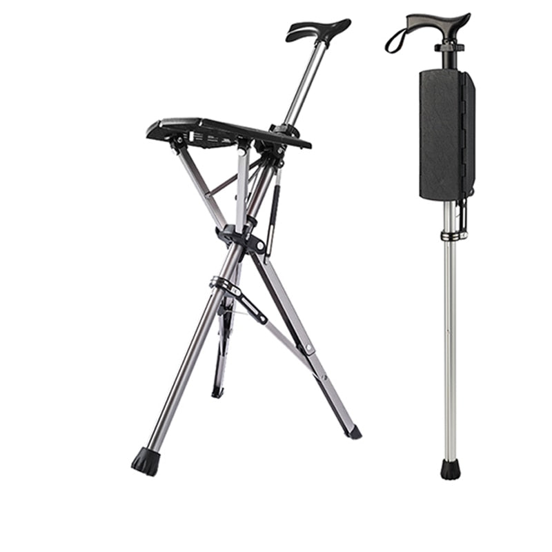 Elderly Foldable Walking Chair Stick