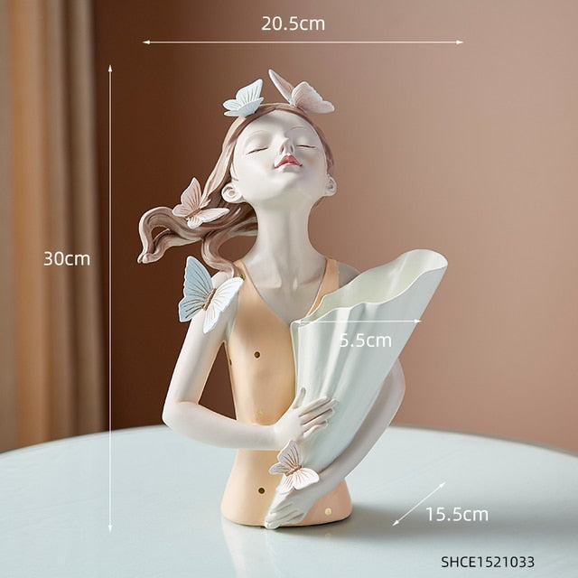 Butterfly Girl Resin Modern Vase