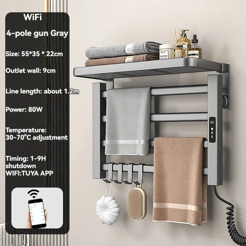 Intelligent Electric Heated Towel Drying Organizer Rack