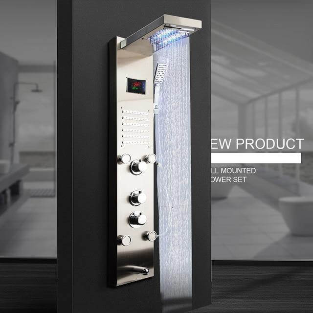 Elegant Digital Massage System Digital Led Panel Shower Sets