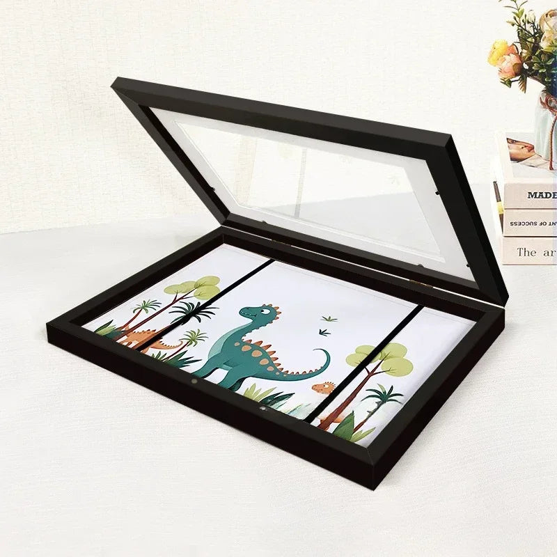 Magnetic Wooden Kids Easy Open Art Frame