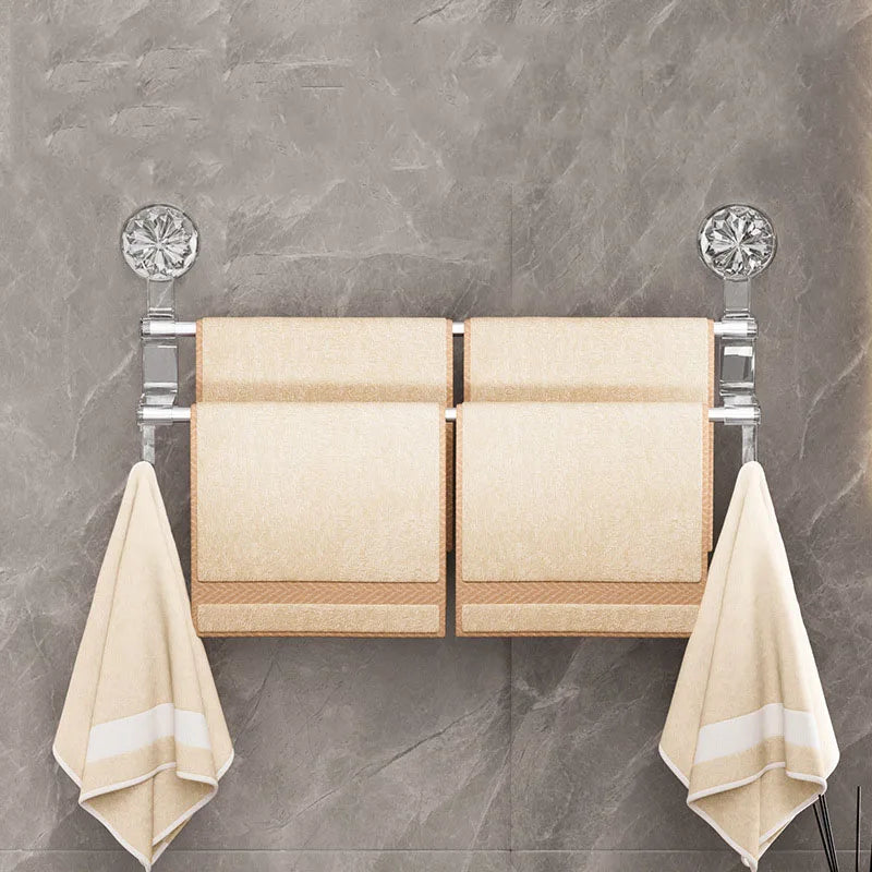 Double Rod Strong Suction Power Towel Rack