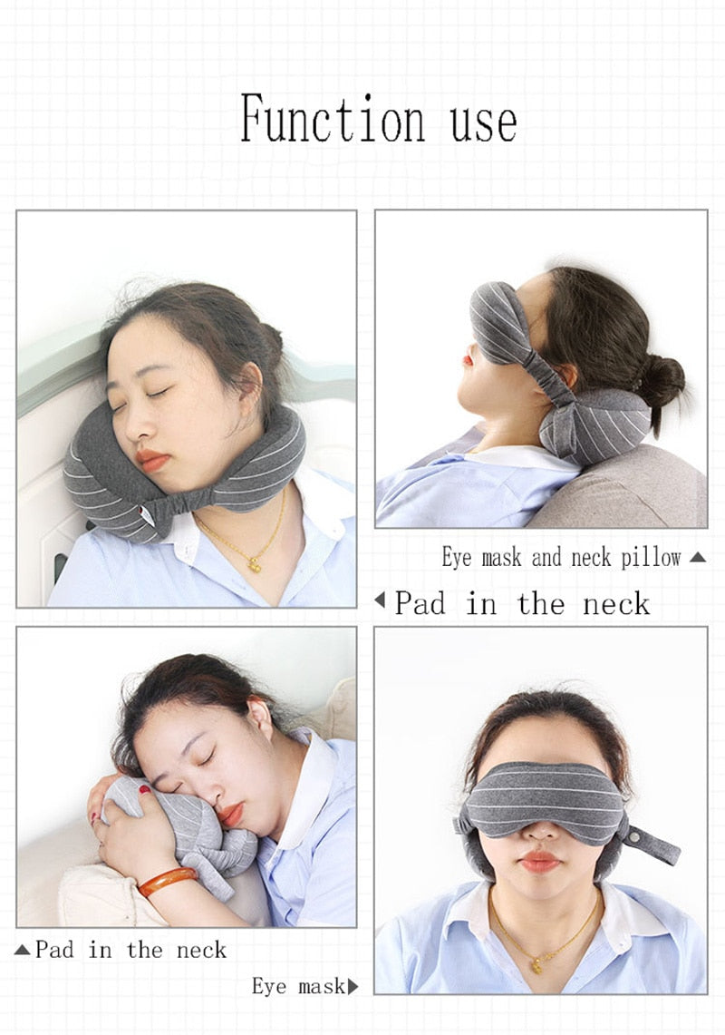 Multi-Function Travel Must Portable Neck Pillow & Eye Mask & Storage Bag