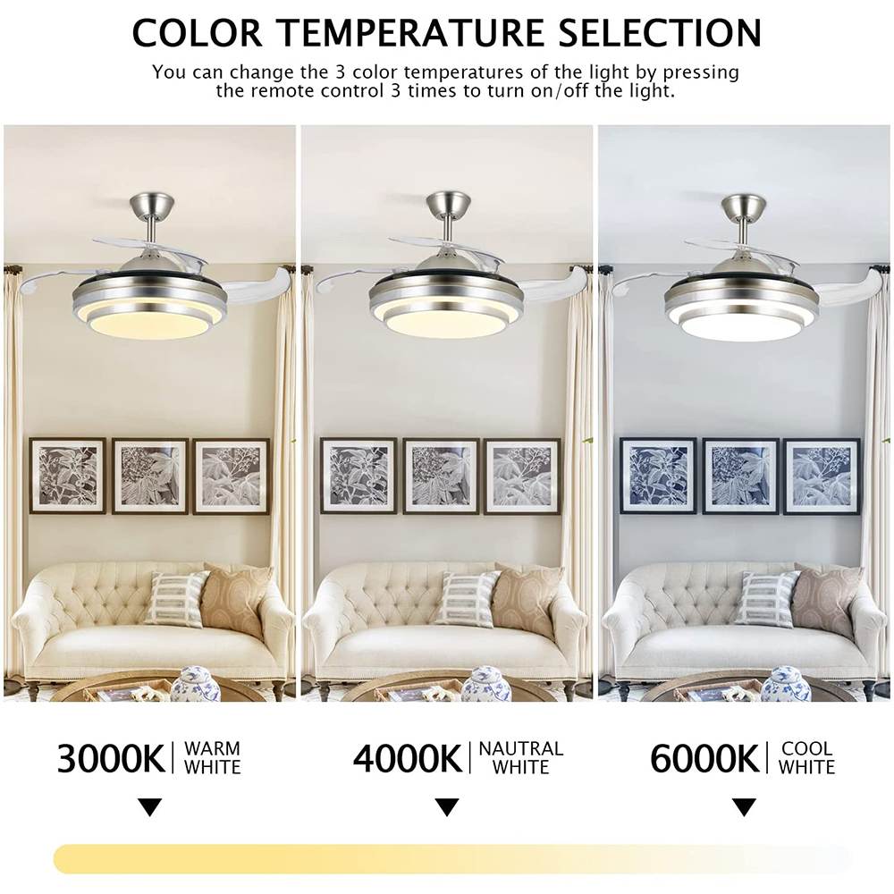 Modern Remote Controlled LED Ceiling Fan Lamp