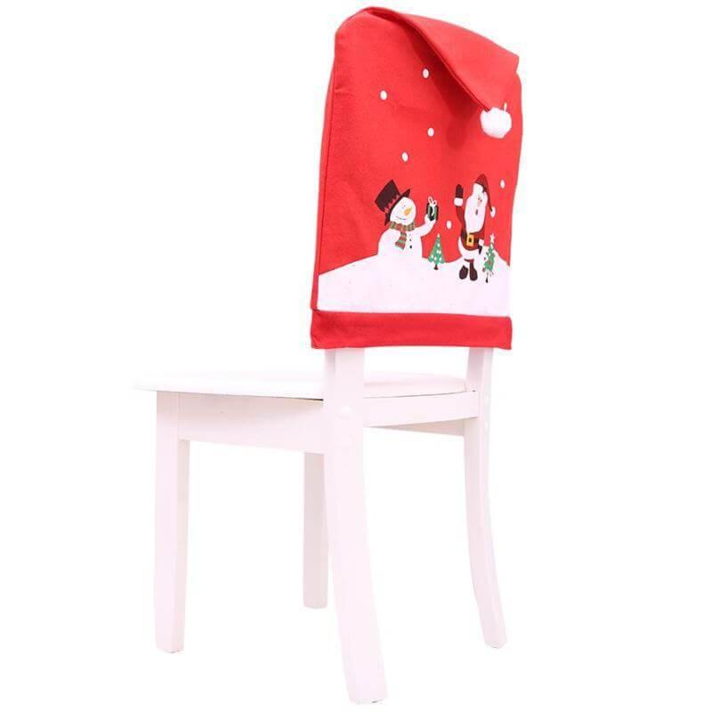 Santa Claus Christmas Chairs Cover Cap