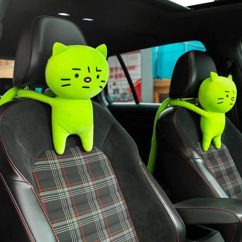 Green Cat Plush Toy Pillow