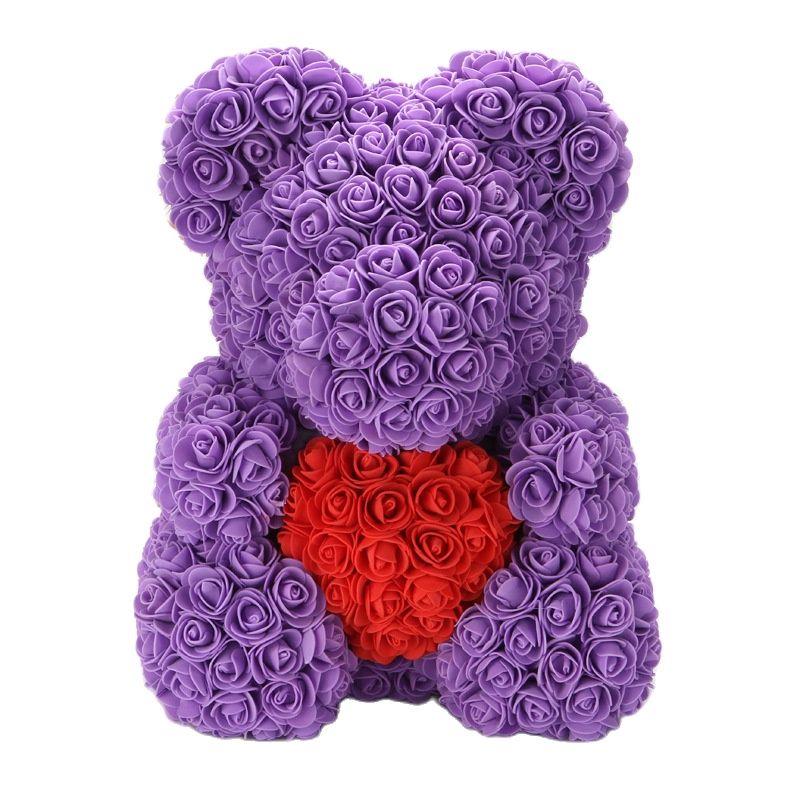 Artificial Rose Flowers Teddy Bear