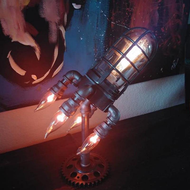 Rocket Ship Industrial Vintage Lamp