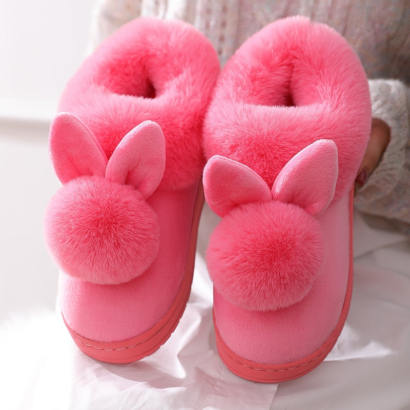 Rabbit Ear Fluffy Indoor Slippers