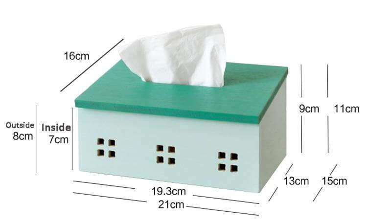 Wooden Nordic House Tissue Box